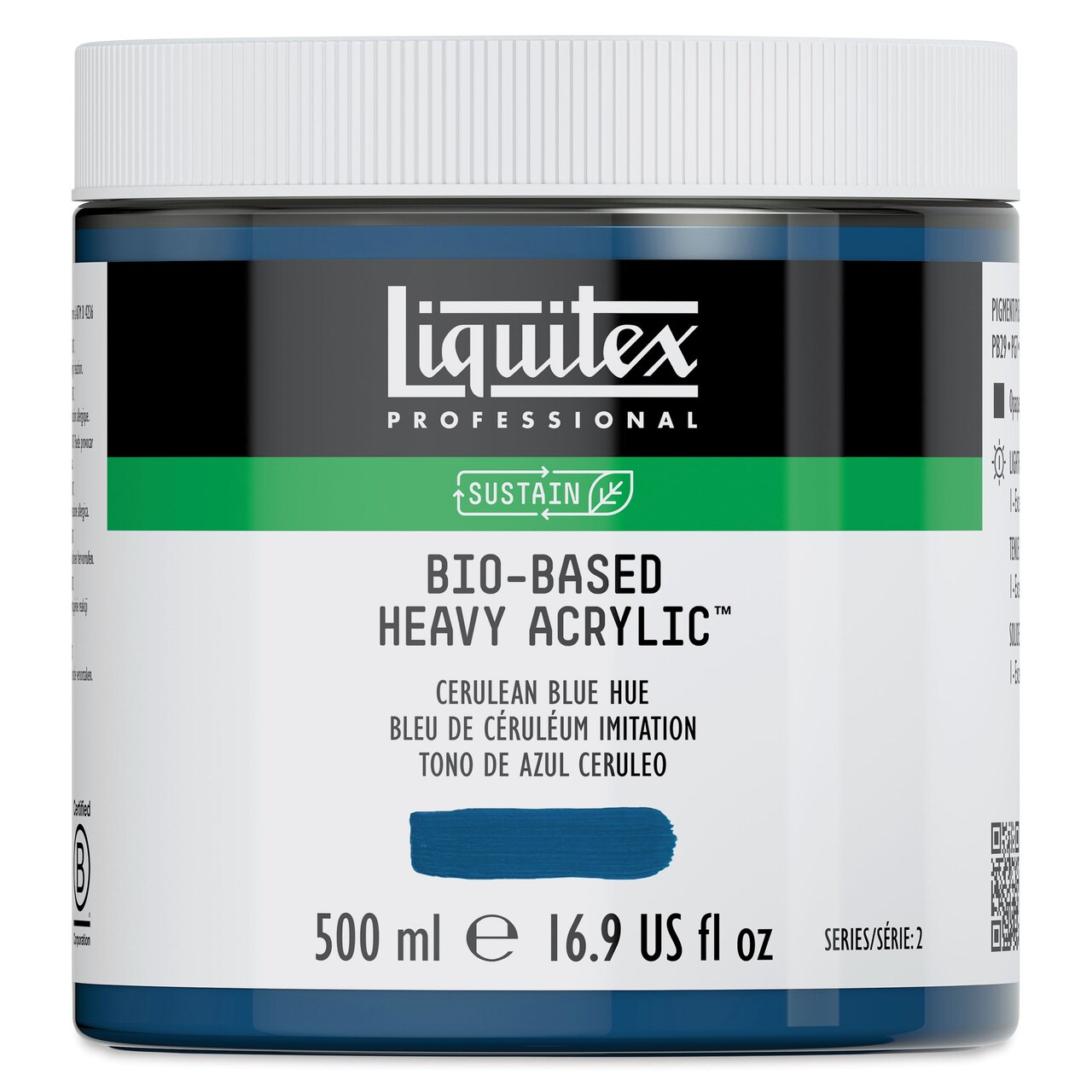 Liquitex Bio-Based Heavy Acrylic Paint - Cerulean Blue Hue, 500 ml